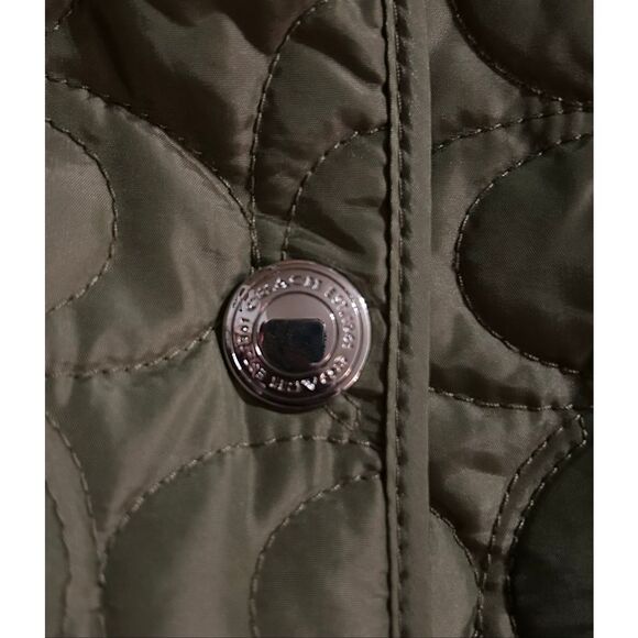 Womens Coach Signature Nylon Quilted Jacket Green Size S - Picture 6 of 6